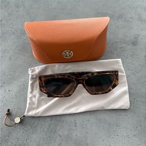 Tory Burch Tortoise Sunglasses with Orange Case